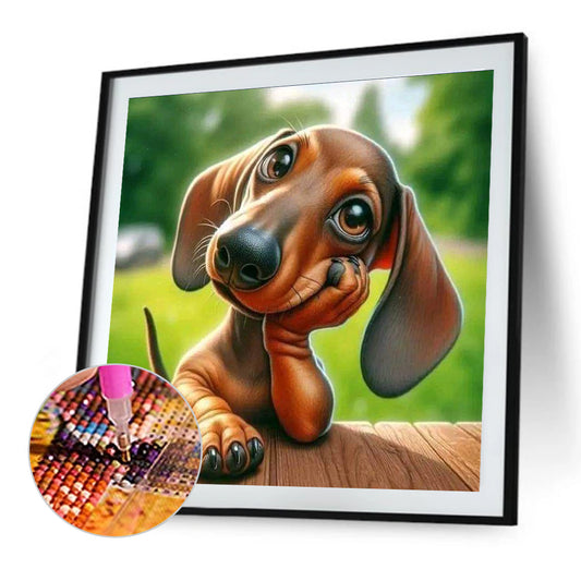 Dachshund - Full Round Drill Diamond Painting 40*40CM