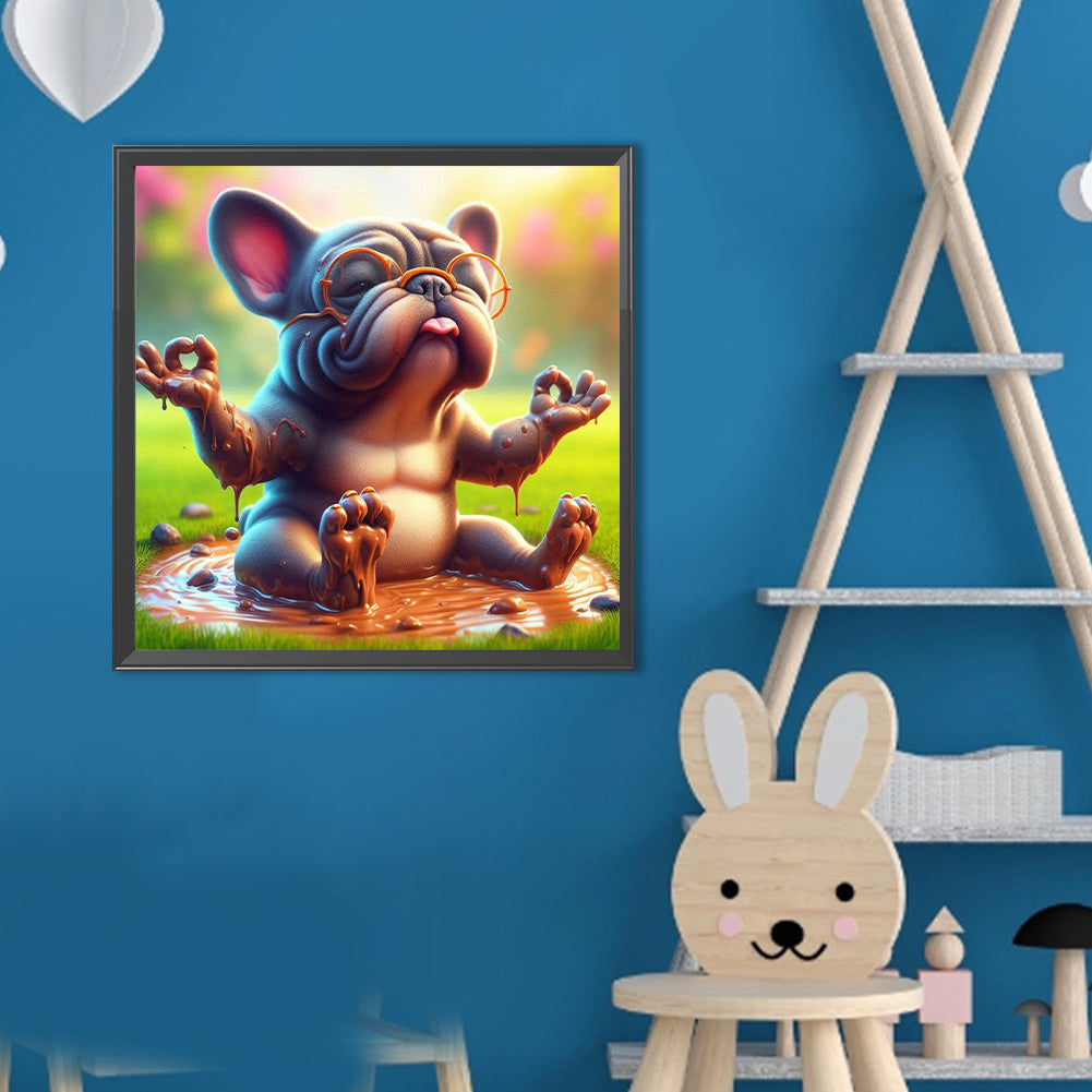 French Bulldog - Full Round Drill Diamond Painting 40*40CM