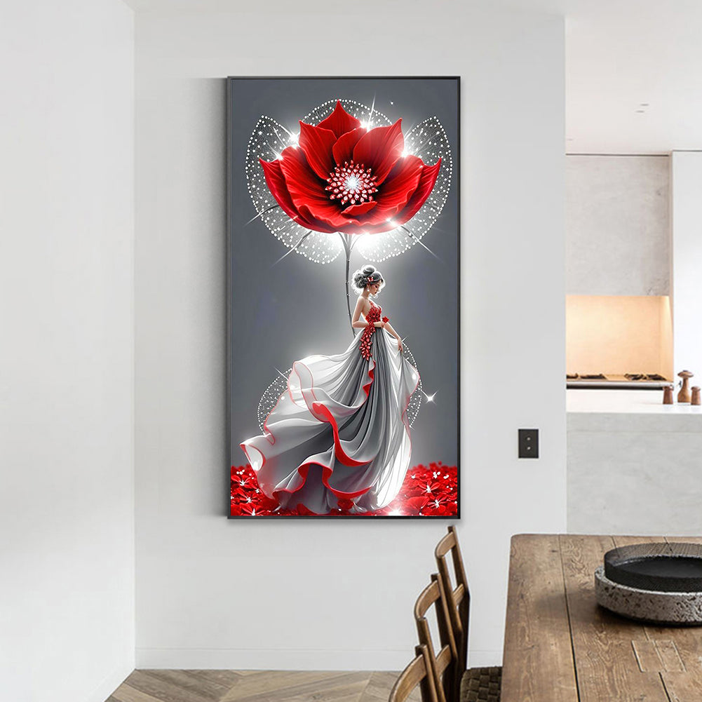 Flower Lady - Full Round Drill Diamond Painting 40*70CM