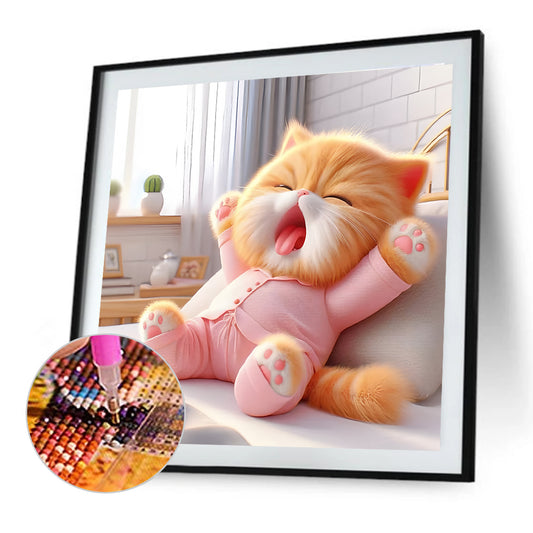 Cute Cat - Full Round Drill Diamond Painting 30*30CM