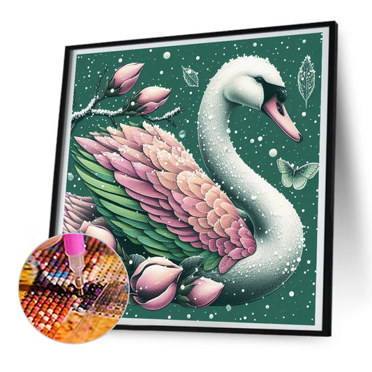 Swan In Orchid - Full Round Drill Diamond Painting 30*30CM