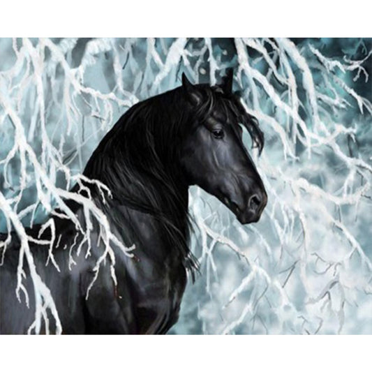Ice And Snow Dark Horse - Full AB Round Drill Diamond Painting 50*40CM
