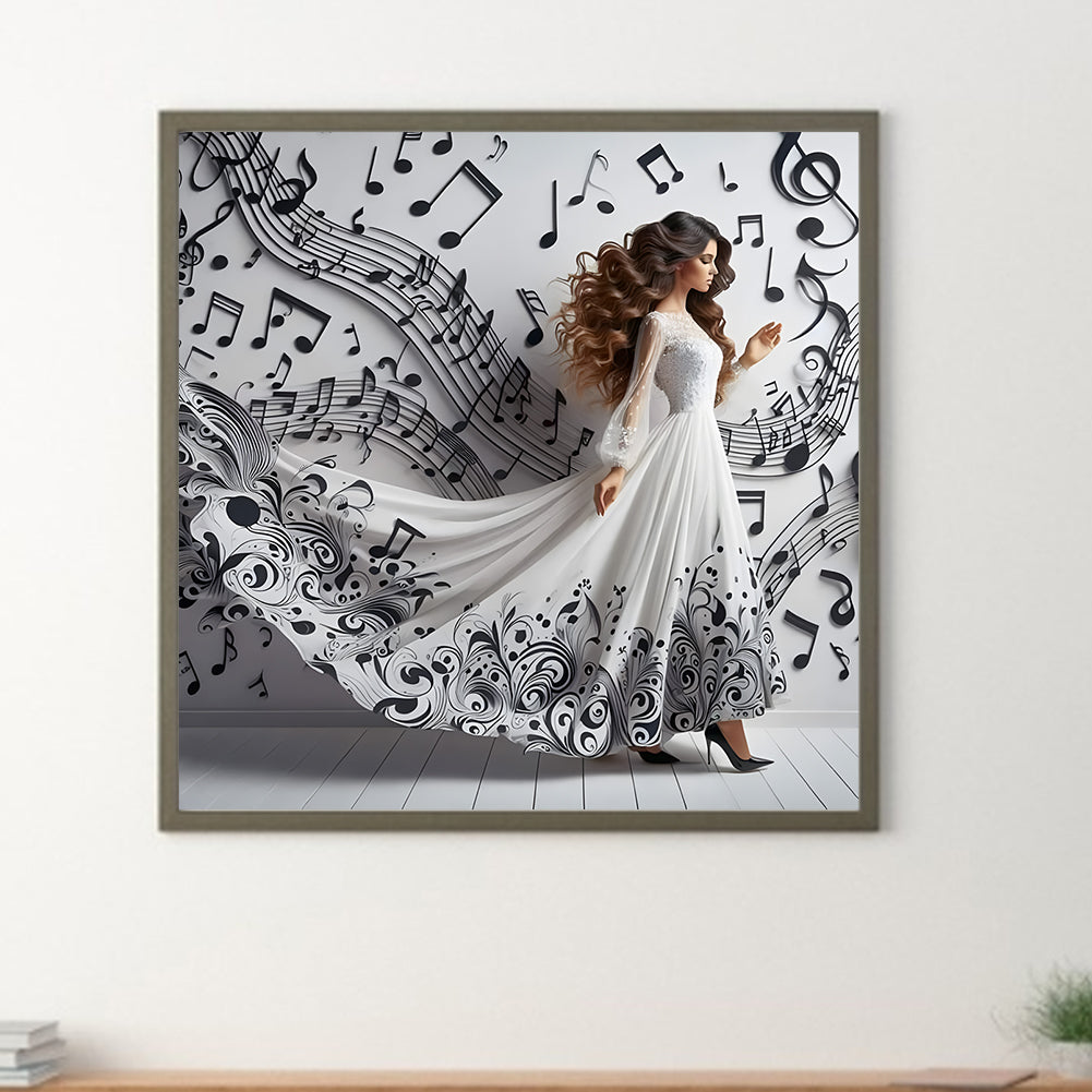 Beautiful Skirt Girl - Full Round Drill Diamond Painting 40*40CM
