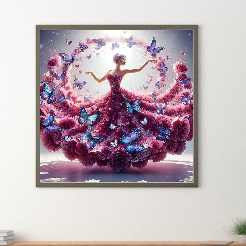 Beautiful Skirt Girl - Full Round Drill Diamond Painting 40*40CM