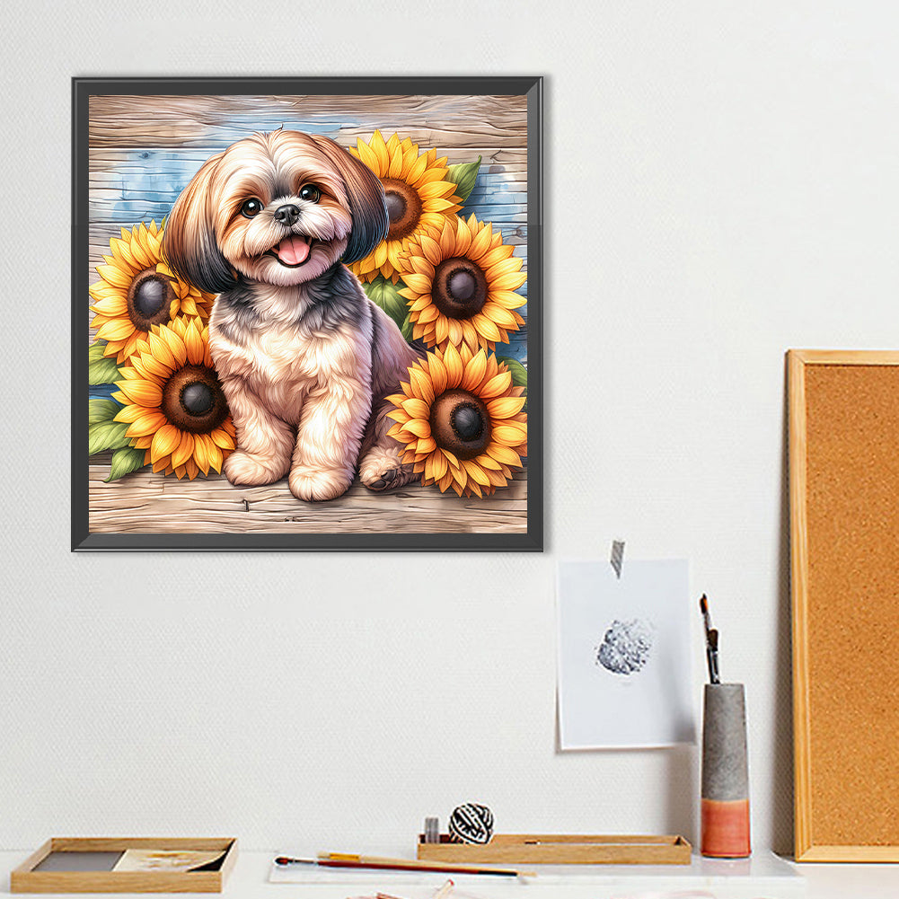 Shih Tzu - Full Round Drill Diamond Painting 40*40CM