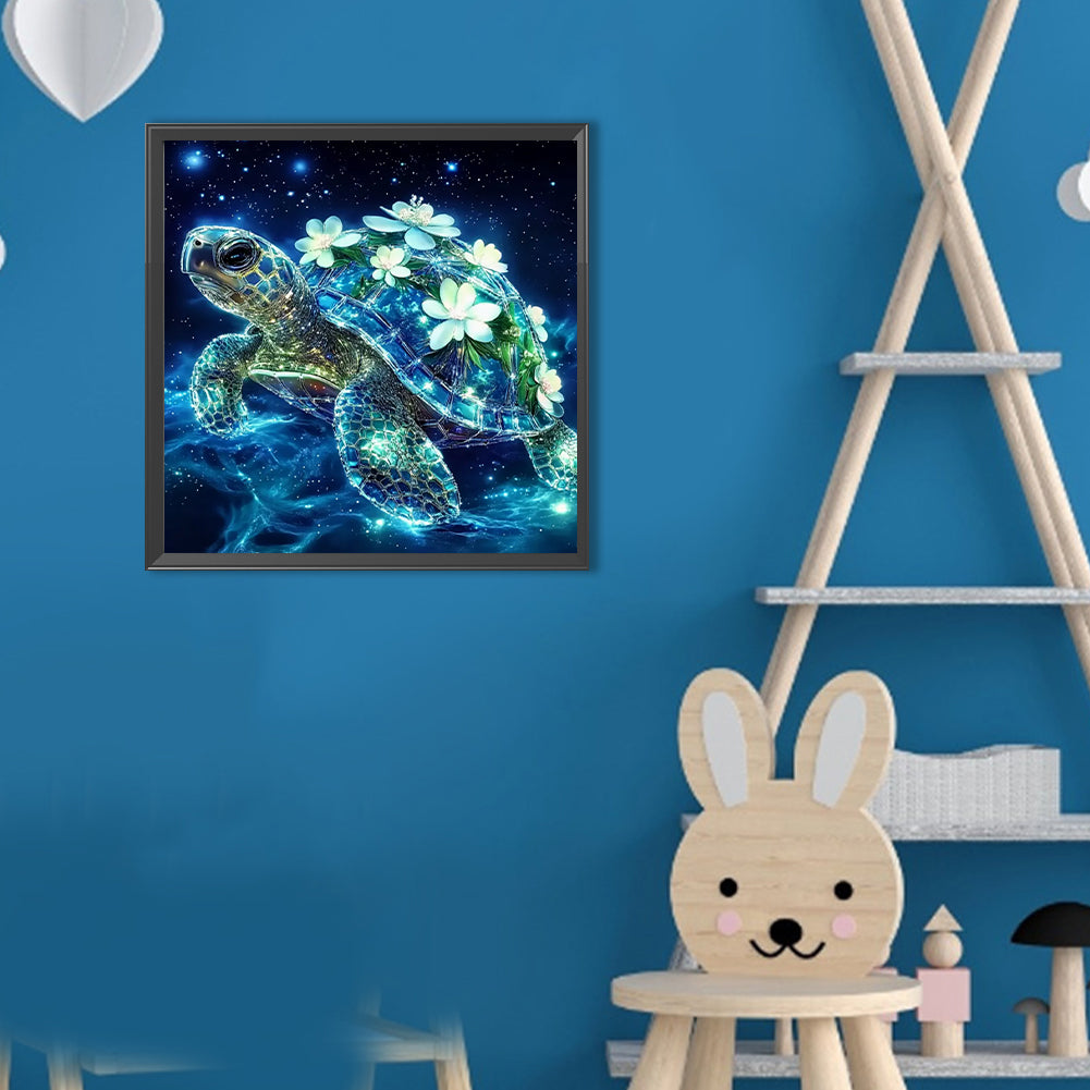 Flower Turtle - Full Round Drill Diamond Painting 30*30CM
