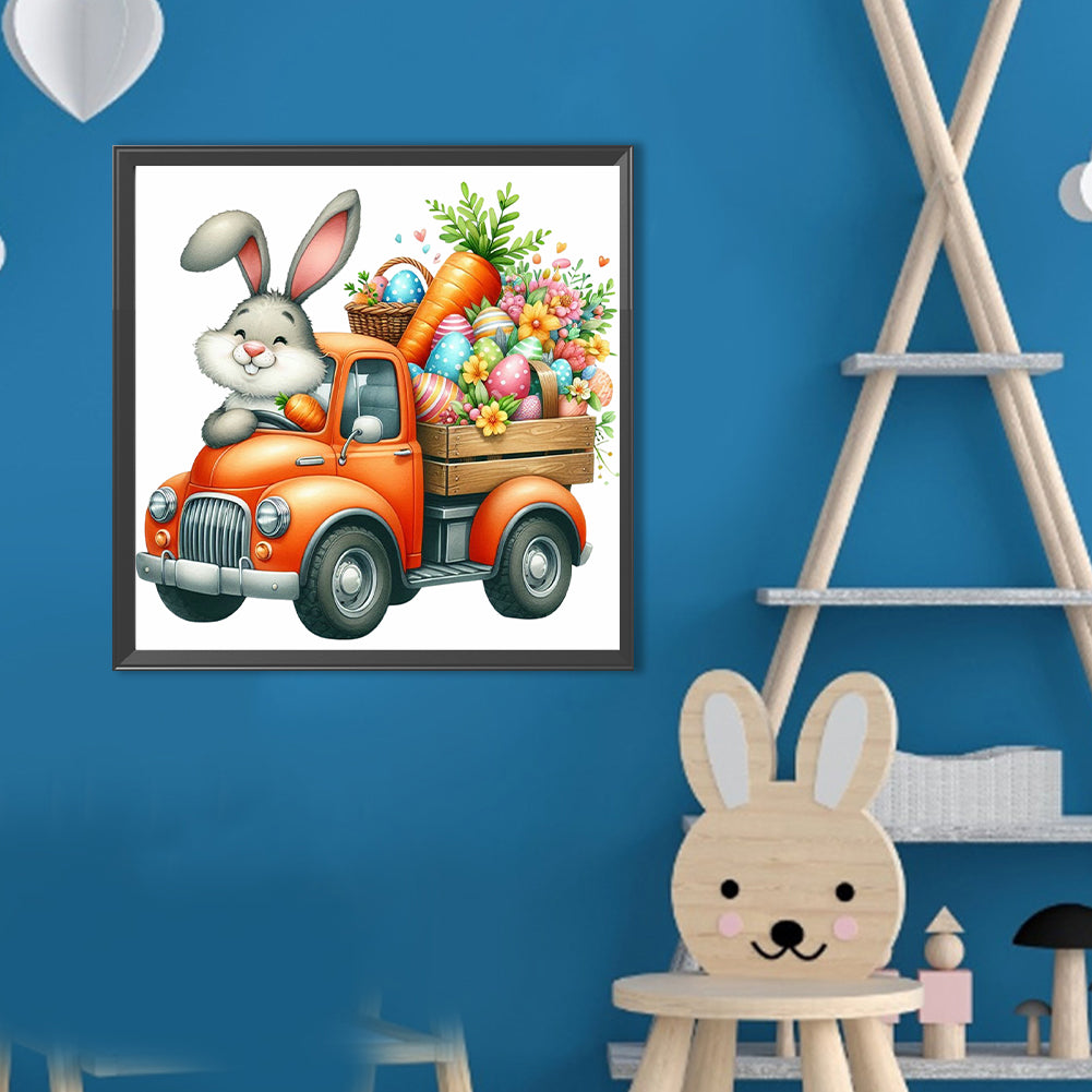 Easter Bunny Car - Full Round Drill Diamond Painting 40*40CM