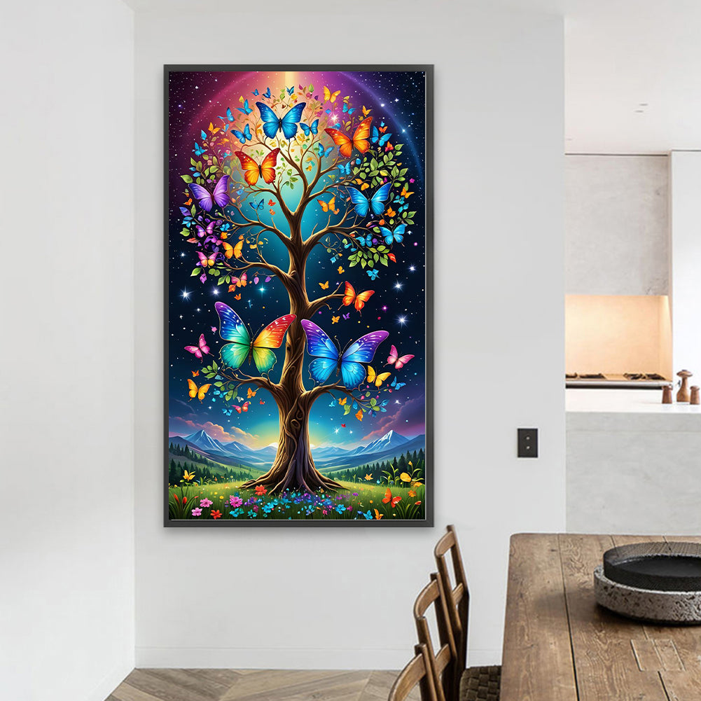 Butterfly Tree - Full Round Drill Diamond Painting 40*70CM