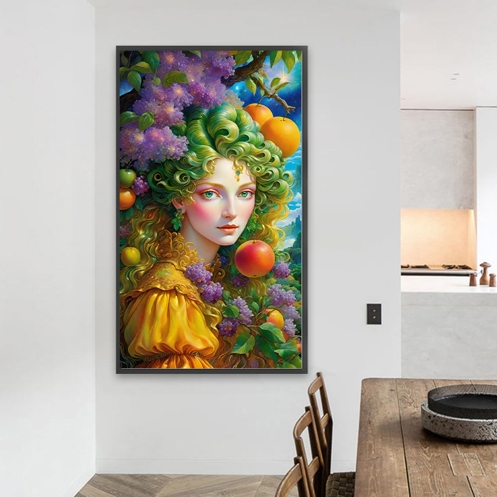 Vintage Girl - Full Round Drill Diamond Painting 40*70CM