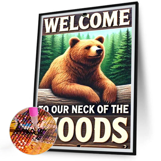 Forest Bear - Full Round Drill Diamond Painting 30*40CM