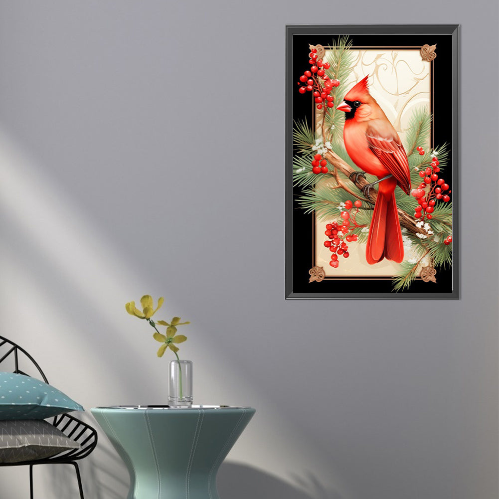 North American Cardinal On The Branch - Full AB Round Drill Diamond Painting 40*65CM