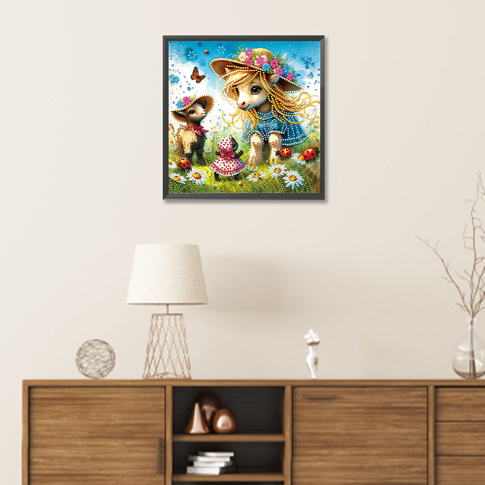 Garden Lamb - Special Shaped Drill Diamond Painting 30*30CM