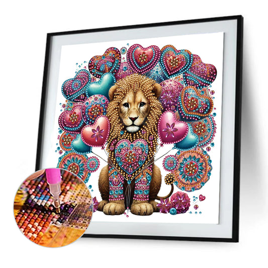 Mandala Pattern Lion - Special Shaped Drill Diamond Painting 30*30CM