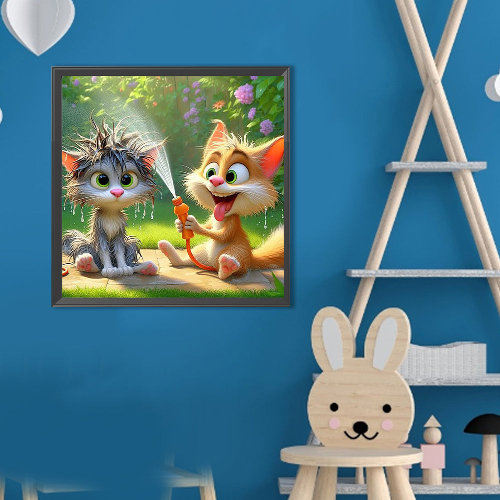 Funny Cat - Full Round Drill Diamond Painting 40*40CM