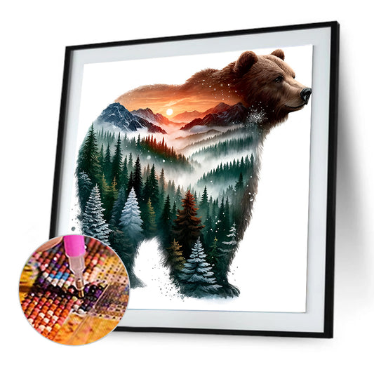 Forest Bear - Full Round Drill Diamond Painting 30*30CM