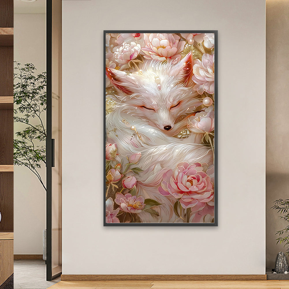 White Foxes - Full Round Drill Diamond Painting 40*70CM