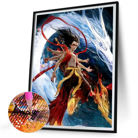 Nezha - Full Round Drill Diamond Painting 30*40CM