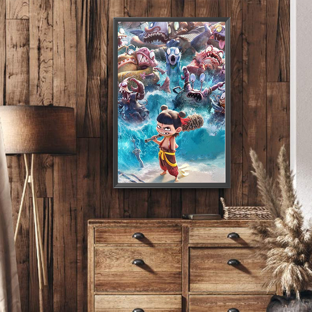 Nezha And The Dragons - Full Round Drill Diamond Painting 40*60CM