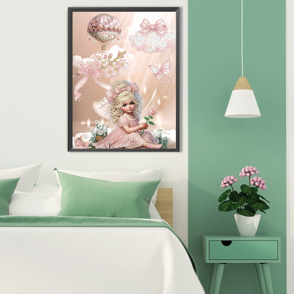 Girl In The Flower Bush - Special Shaped Drill Diamond Painting 30*40CM