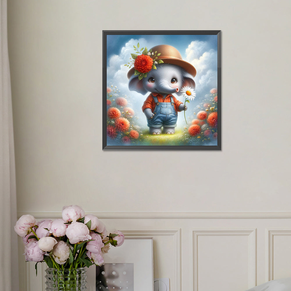 Elephant'S Garden - Full Square Drill Diamond Painting 30*30CM