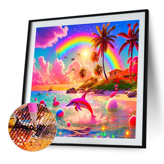 Colorful Beach - Full Round Drill Diamond Painting 30*30CM