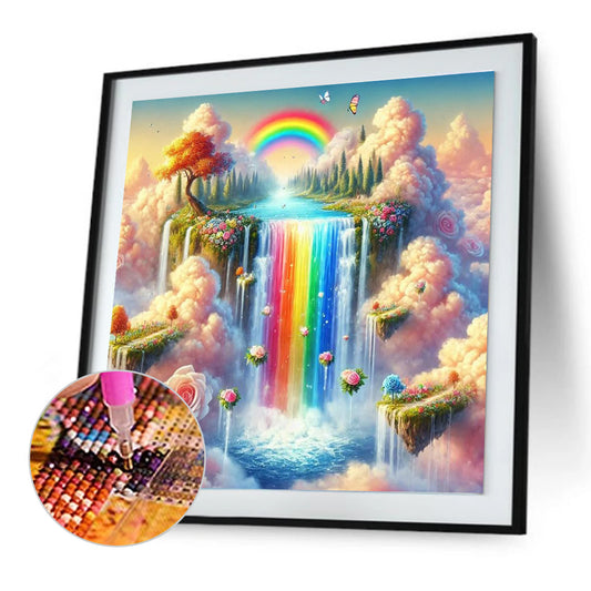 Waterfall Scenery - Full Round Drill Diamond Painting 30*30CM