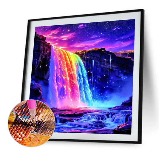Waterfall Scenery - Full Round Drill Diamond Painting 30*30CM