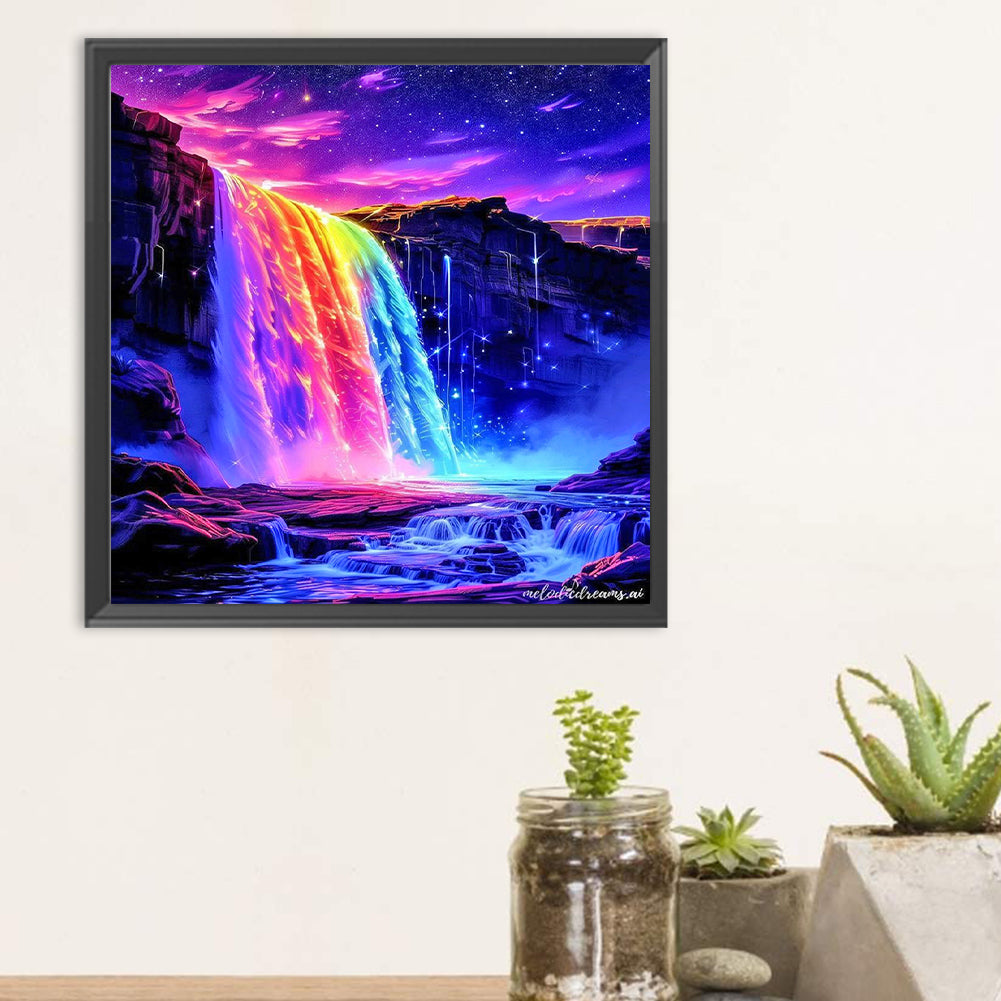 Waterfall Scenery - Full Round Drill Diamond Painting 30*30CM