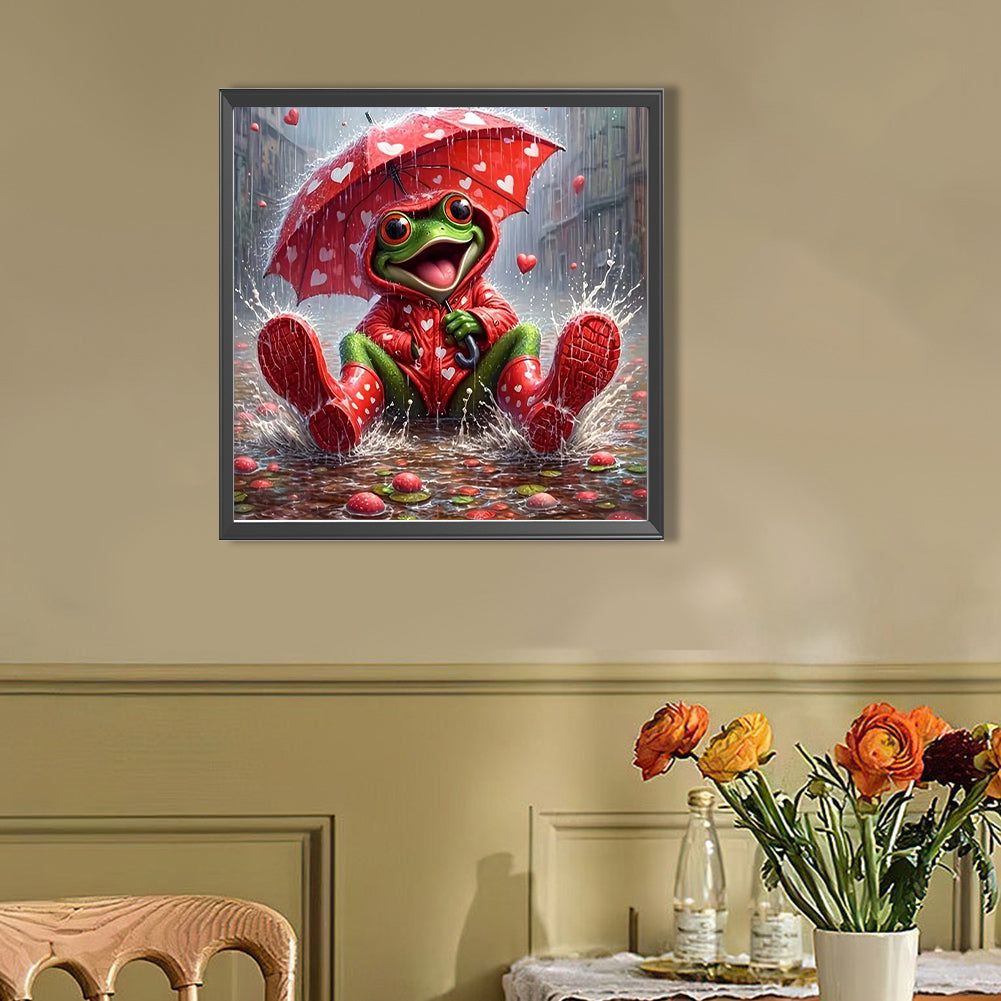Red Clothes Frog - Full AB Round Drill Diamond Painting 40*40CM