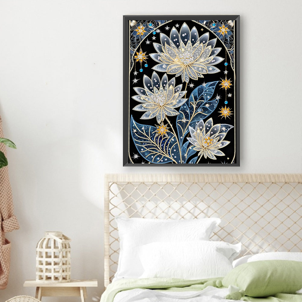 Dream Lotus - Special Shaped Drill Diamond Painting 30*40CM