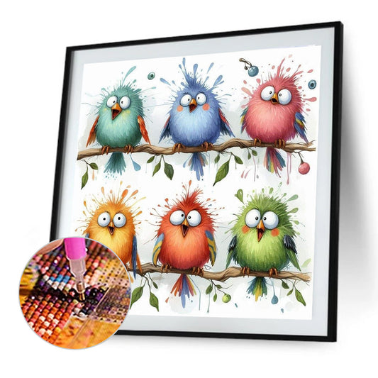 Big Eyed Bird - Full Round Drill Diamond Painting 30*30CM