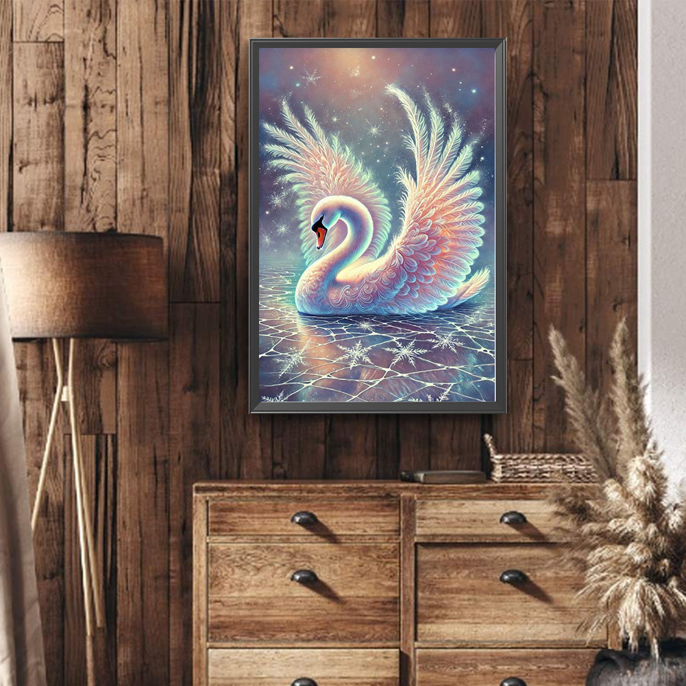 White Swan - Full Round Drill Diamond Painting 40*60CM