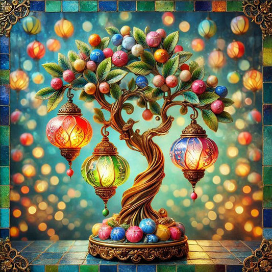 Lantern Tree - Full Square Drill Diamond Painting 30*30CM