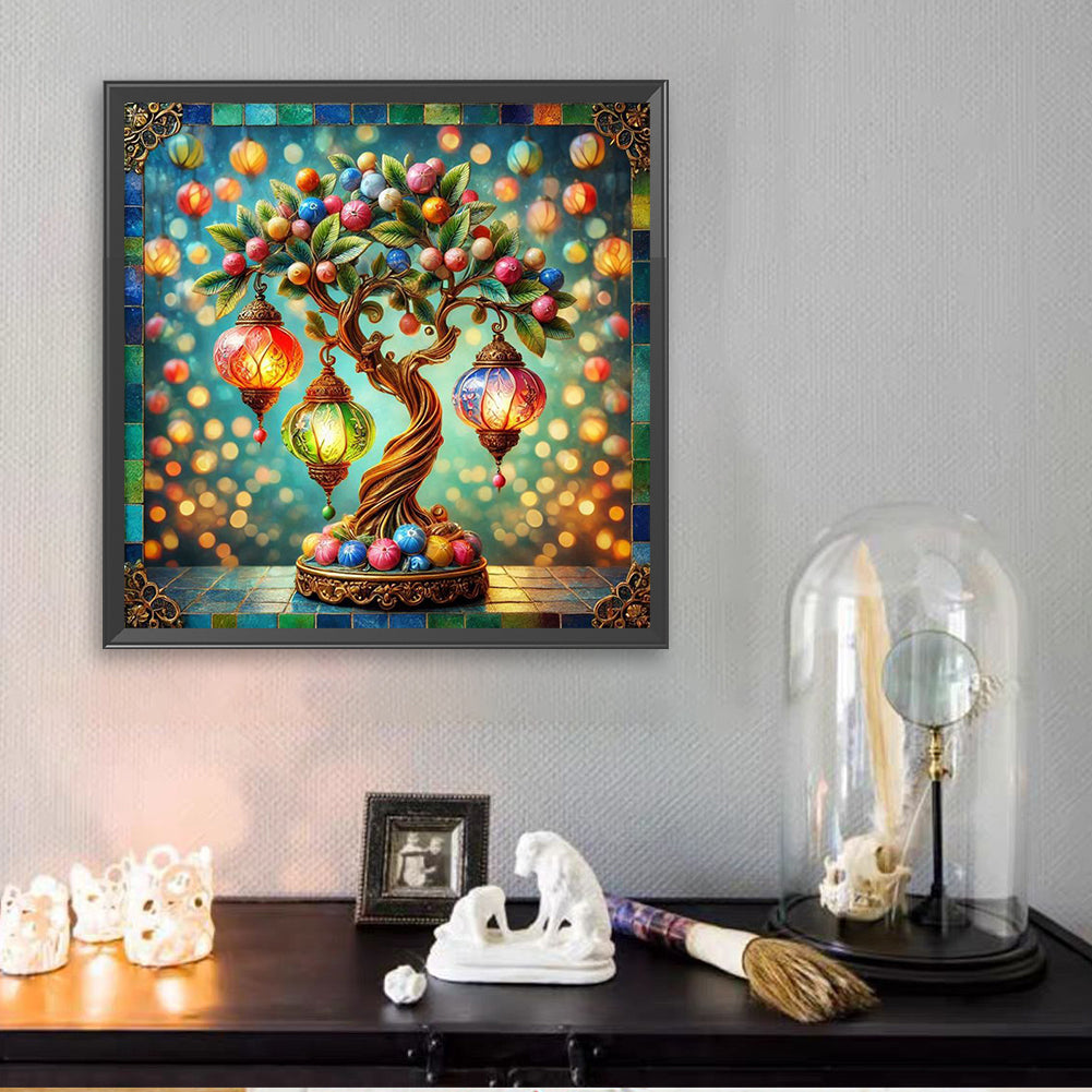 Lantern Tree - Full Square Drill Diamond Painting 30*30CM