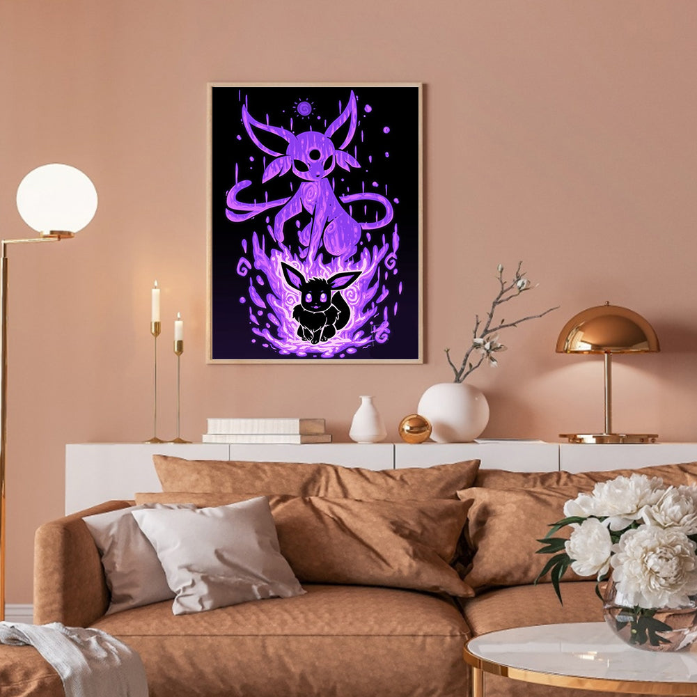 Pikachu Silhouette - Full Round Drill Diamond Painting 30*40CM