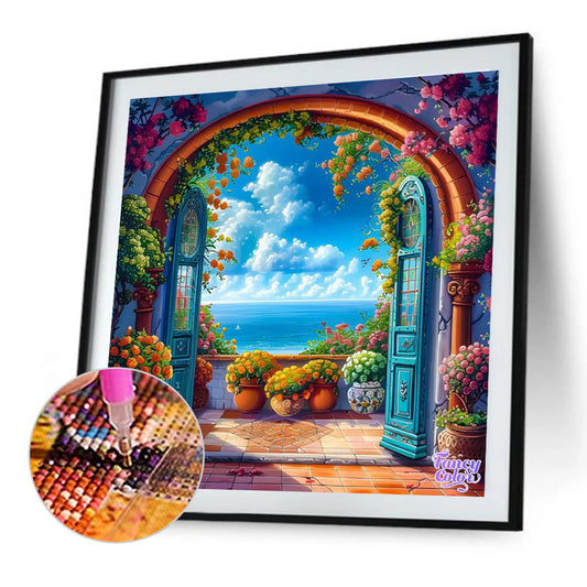 Window View - Full Round Drill Diamond Painting 40*40CM