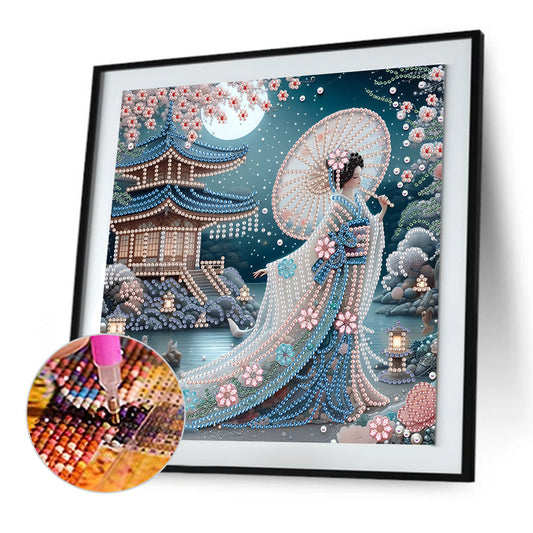 Japanese Geisha Beauty - Special Shaped Drill Diamond Painting 30*30CM