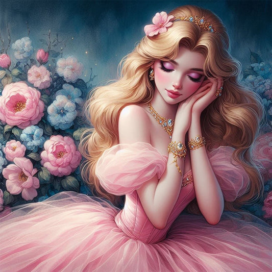 Sleeping Beauty - Full AB Round Drill Diamond Painting 40*40CM