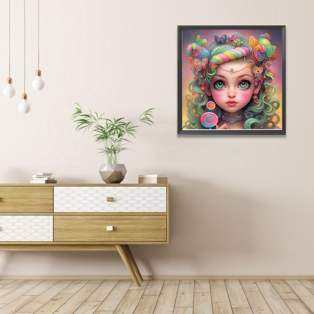Candy Girl - Full AB Round Drill Diamond Painting 40*40CM