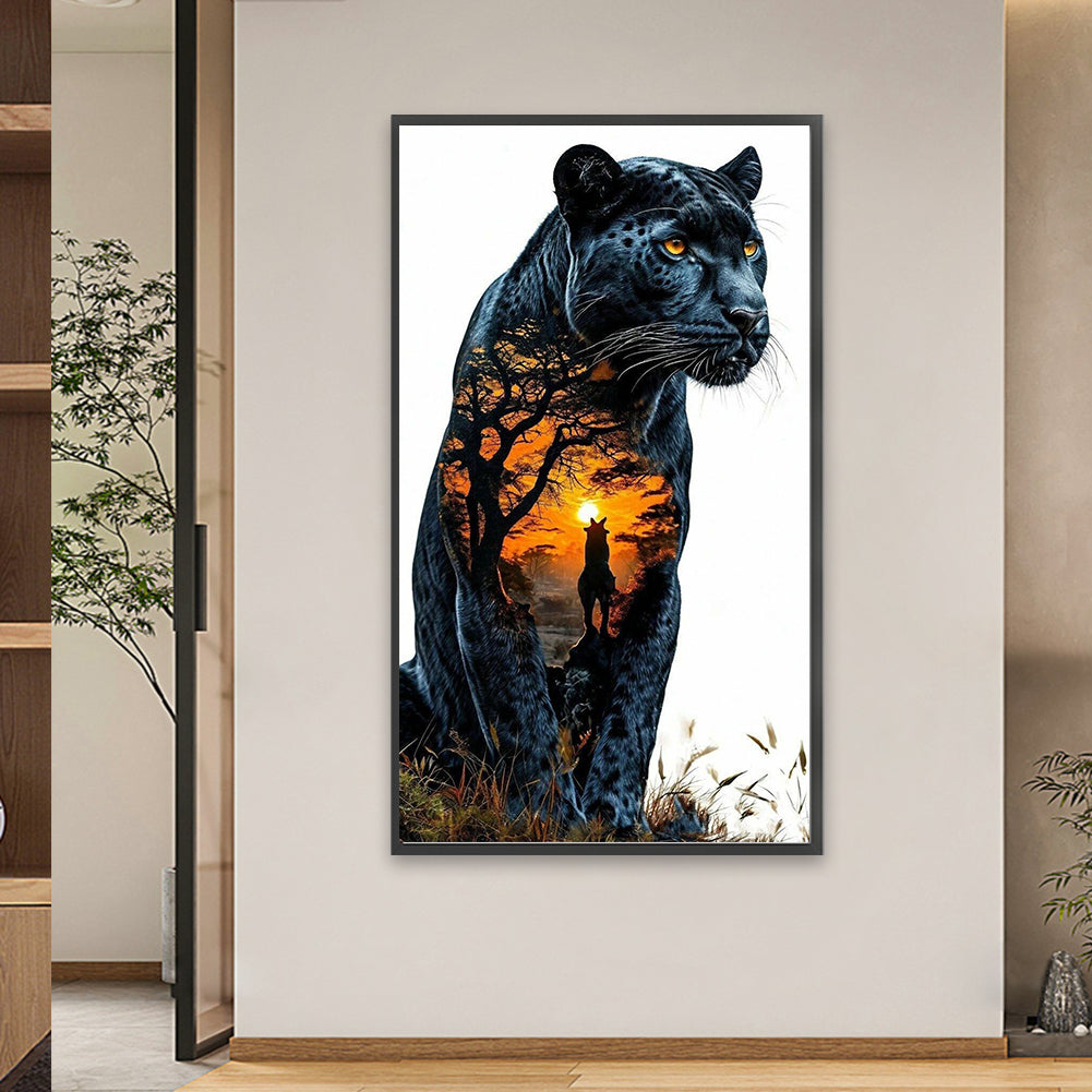 Leopard In The Sunset - Full Square Drill Diamond Painting 40*70CM