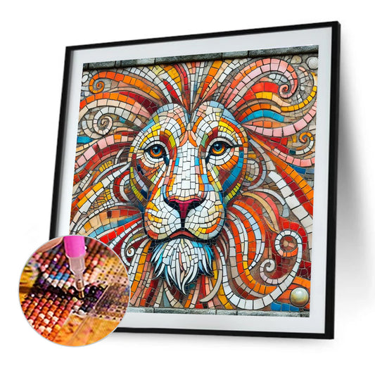 Tiger With Tiles - Full Round Drill Diamond Painting 30*30CM
