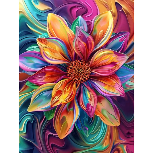 Oil Painting Flowers - Full AB Round Drill Diamond Painting 45*60CM