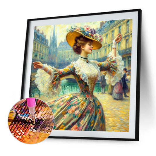 Rococo Girl - Full Round Drill Diamond Painting 40*40CM