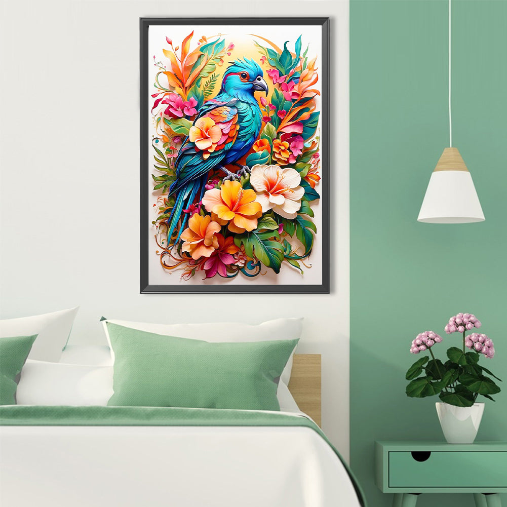 Birds Among Flowers - Full Round Drill Diamond Painting 40*60CM