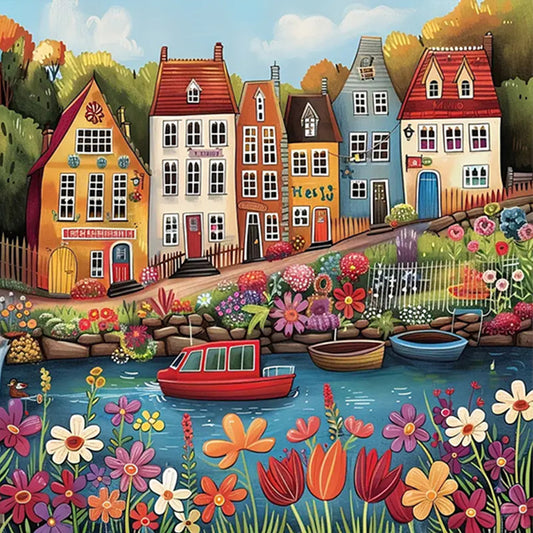 House - Full AB Round Drill Diamond Painting 40*40CM