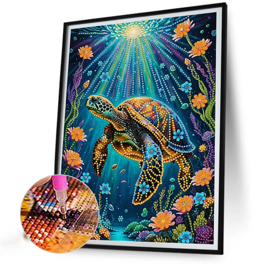 Marine Animals Sea Turtles - Special Shaped Drill Diamond Painting 30*40CM