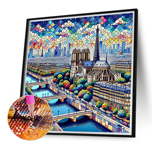 Eiffel Tower In Daytime - Full Round Drill Diamond Painting 40*40CM