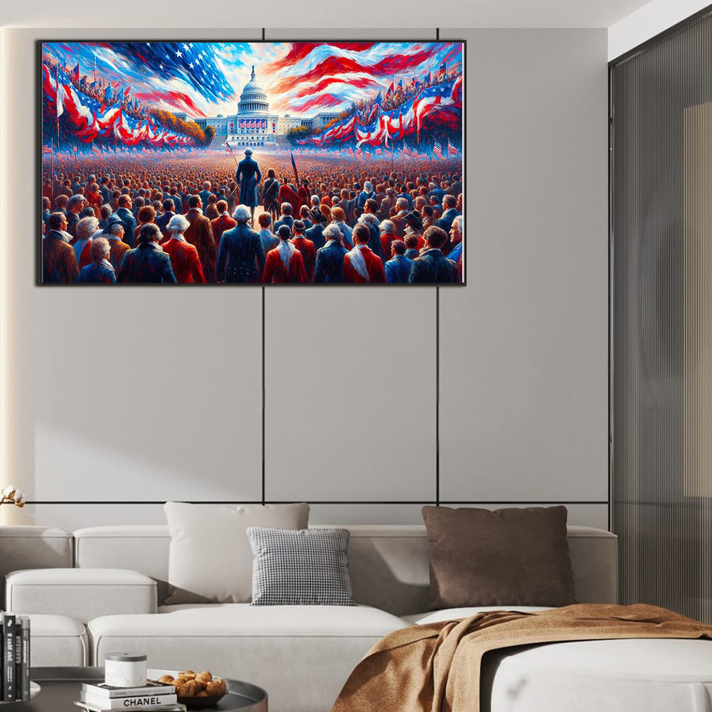 Thousands Of People Gathering - Full Round Drill Diamond Painting 70*40CM