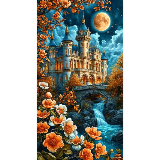 Castle Under The Moonlight - Full Round Drill Diamond Painting 40*70CM