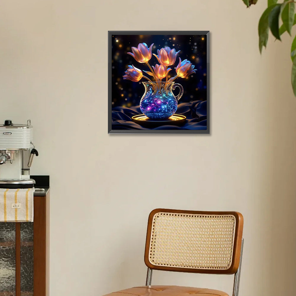 Luminous Flowers - Full Round Drill Diamond Painting 30*30CM